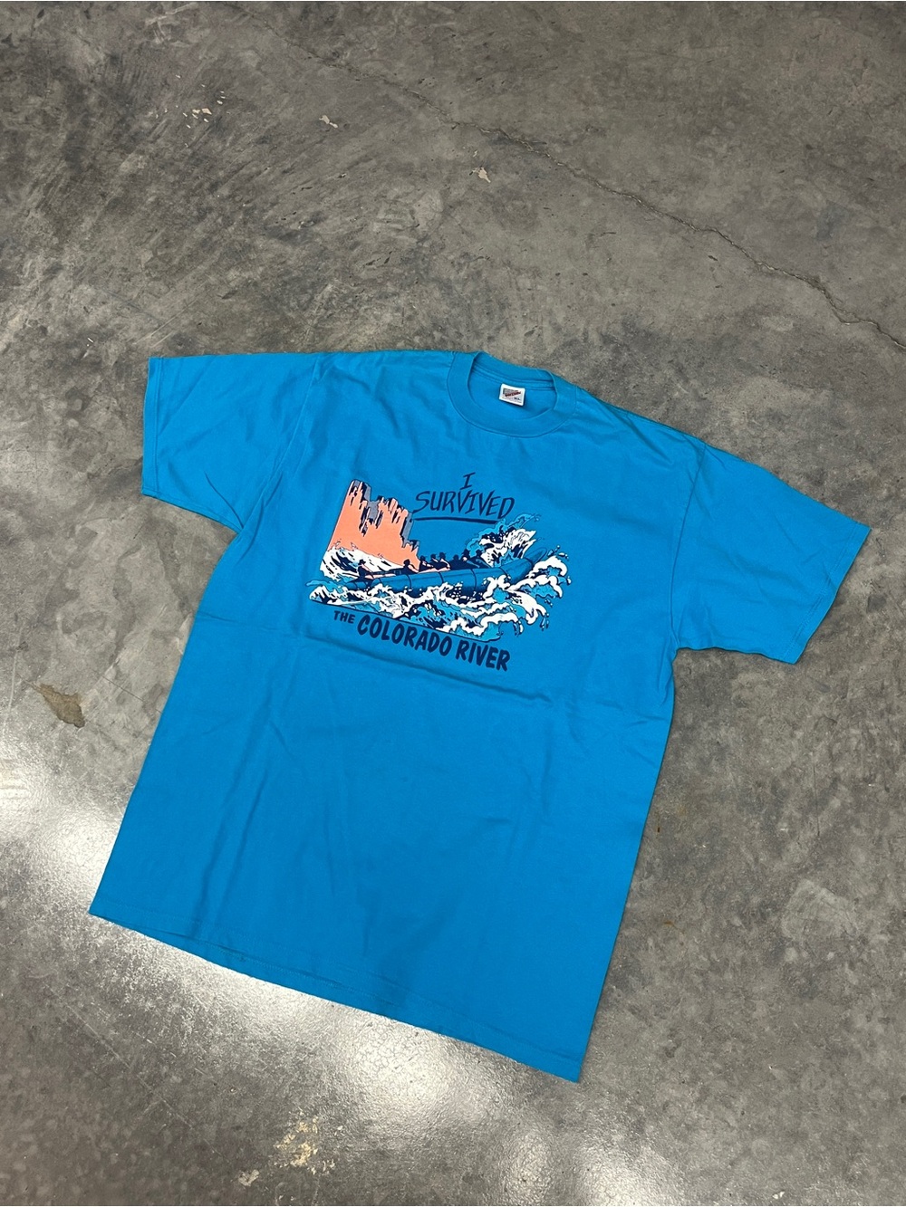 I Survived The Colorado River Graphic Tee - Bright Blue
